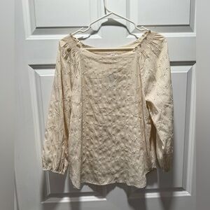 Loft Smocked Floral Shirt